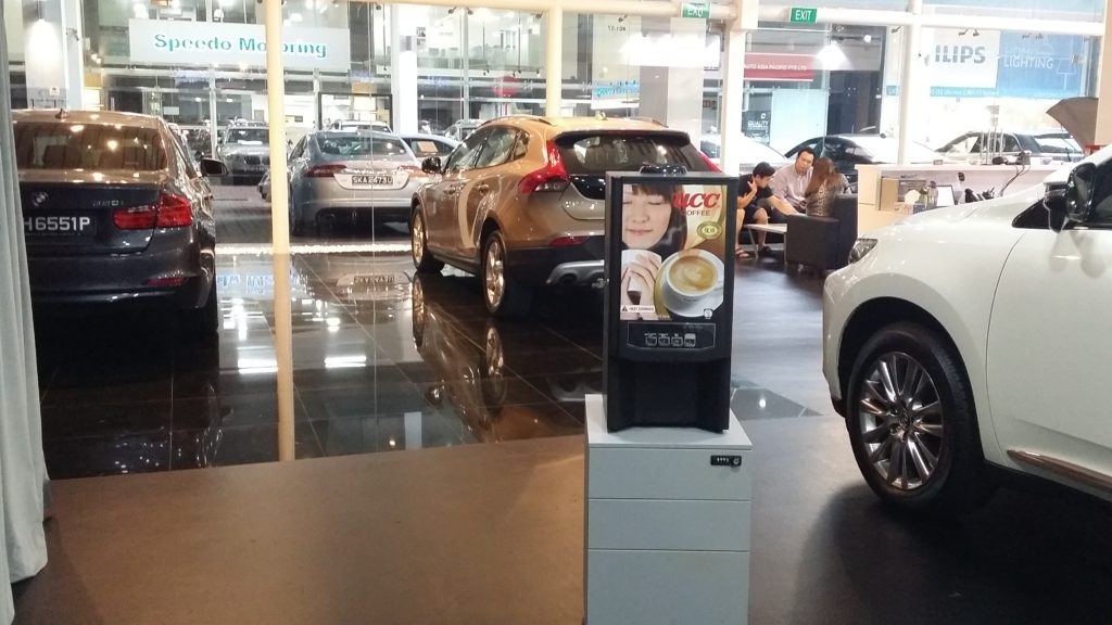 Coffee Machine Rented by Car Showroom