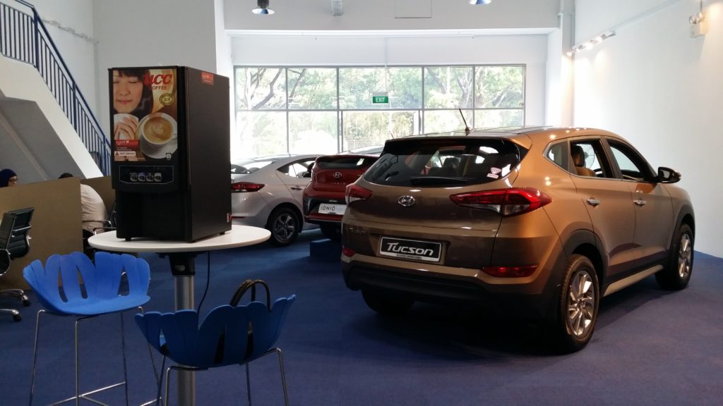 Coffee Machine Rented by Car Showroom